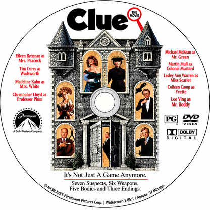 CLUE (1985) Tim Curry,Madeline Kahn,Christopher Lloyd,Michael McKean,Martin Mull,Lesley Ann Warren - RARE DELETED DVD ONLY NO CASE