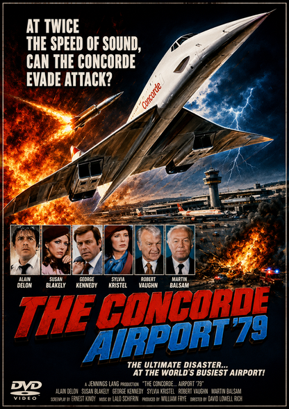 THE CONCORDE...AIRPORT 79 (1979) Starring - Alain Delon, Susan Blakely, George Kennedy, Robert Wagner, Sylvia Kristel, Eddie Albert - DVD NO CASE