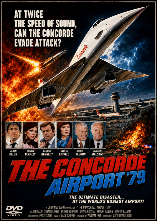THE CONCORDE...AIRPORT 79 (1979) Starring - Alain Delon, Susan Blakely, George Kennedy, Robert Wagner, Sylvia Kristel, Eddie Albert - DVD NO CASE