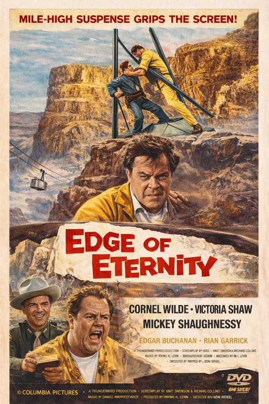 EDGE OF ETERNITY (1959) Cornel Wilde ,Victoria Shaw ,Mickey Shaughnessy   - DVD Public Domain DVD NO CASE