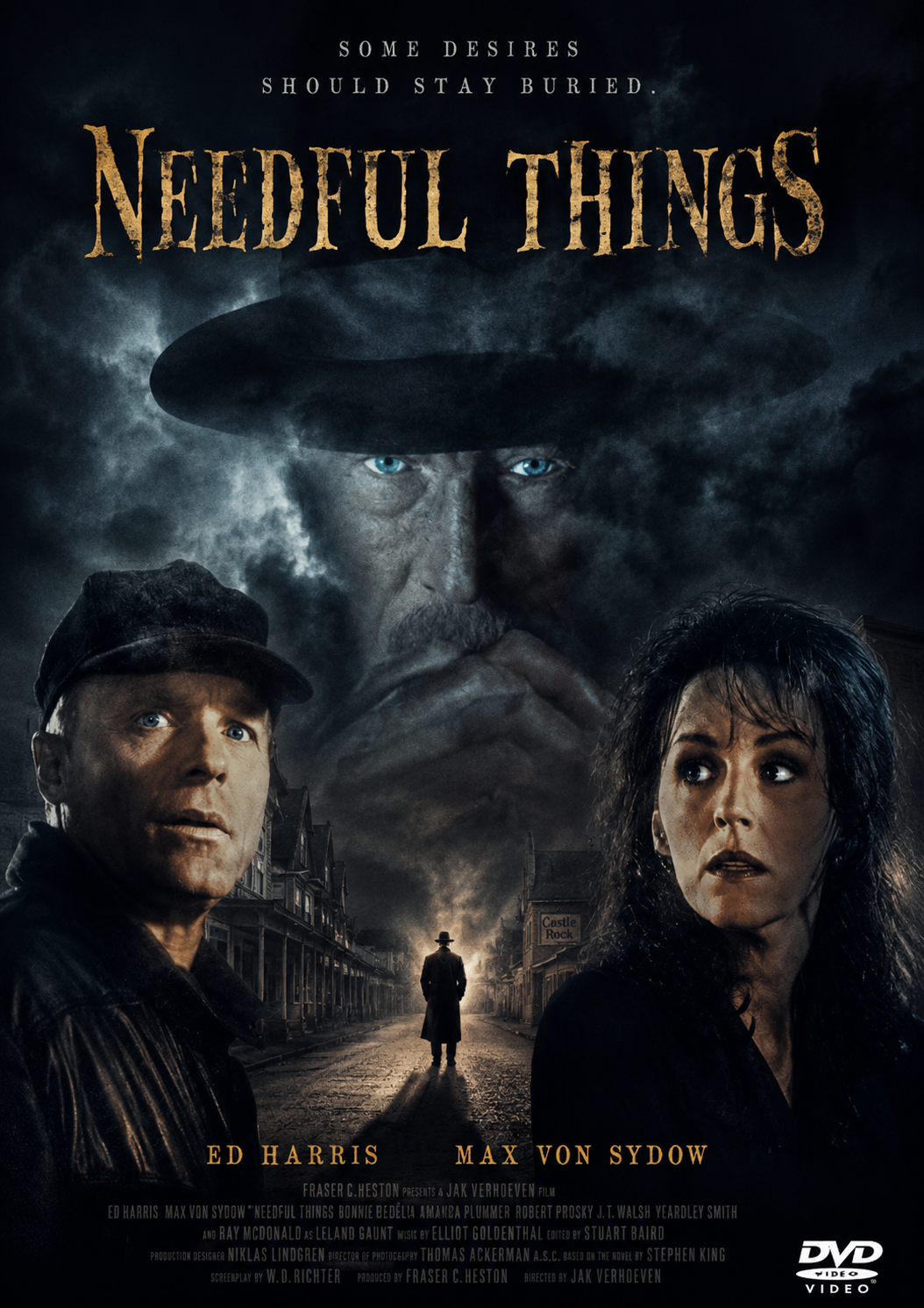 NEEDFUL THINGS (1993) Ed Harris, Max von Sydow, Bonnie Bedelia and J. T. Walsh - VERY RARE DELETED TITLE ! - DVD NO CASE