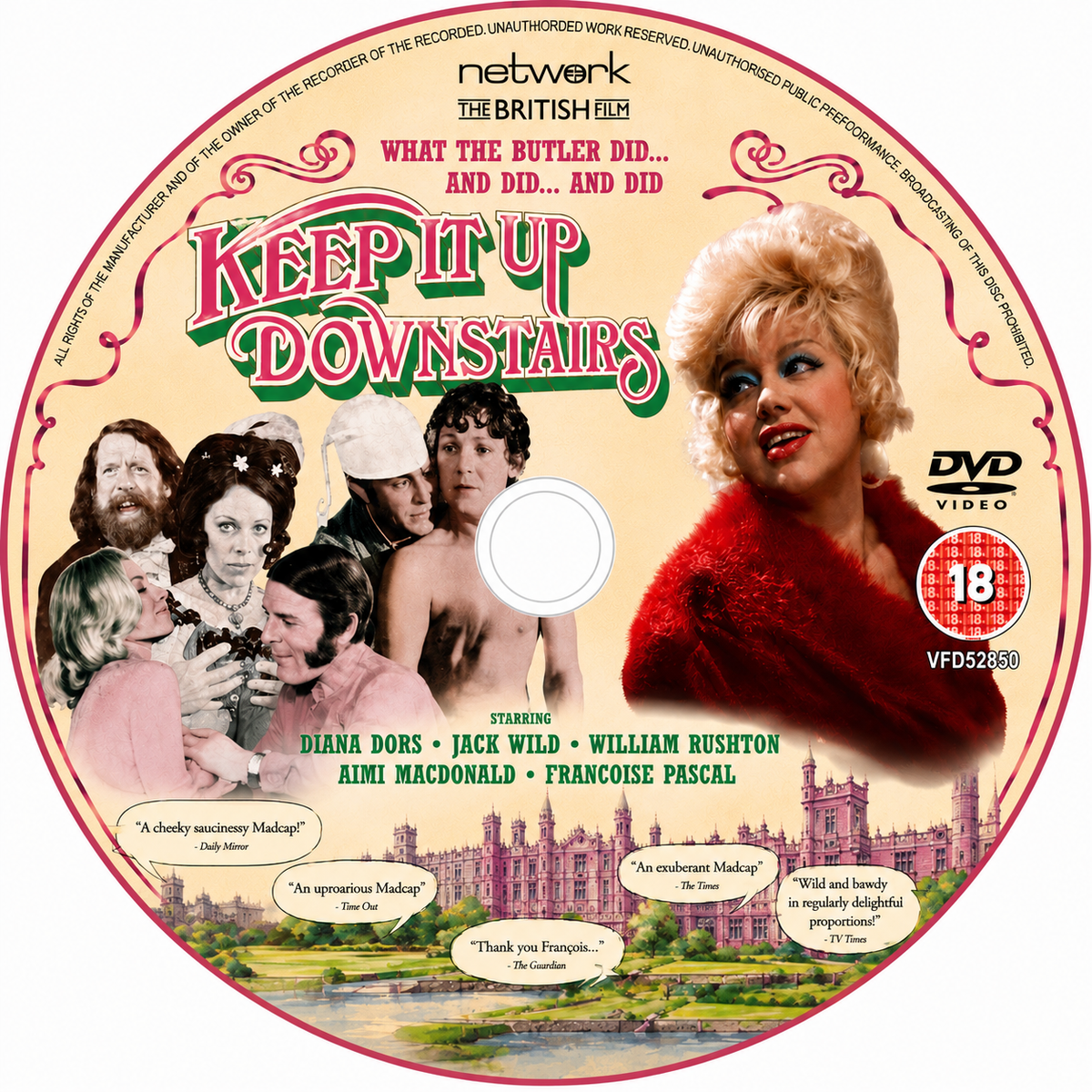 KEEP IT UP DOWNSTAIRS (18) Diana Dors, Jack Wild - PUBLIC DOMAIN DVD ONLY NO CASE