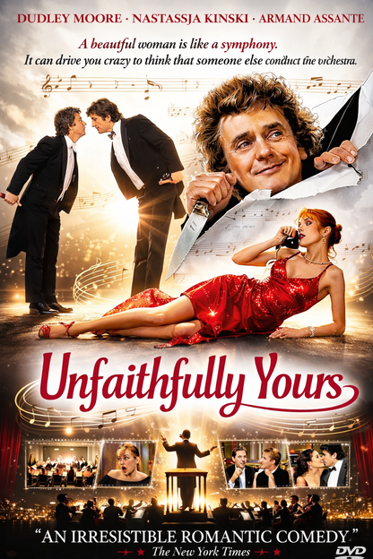 UNFAITHFULLY YOURS (1984) Dudley Moore, Nastassja Kinski, Armand Assante- Public Domain DVD NO CASE RARE S