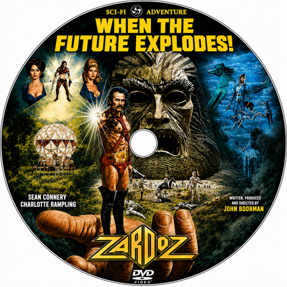 ZARDOZ (1974) Sean Connery – Charlotte Rampling – Sara Kestelman – John Alderton - Public Domain Movie DVD NO CASE
