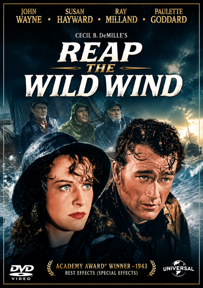 REAP THE WILD WIND (1942) John Wayne, Ray Milland, Paulette Goddard, Raymond Massey, Lynne Overman, Robert Preston, Susan Hayward - DVD NO CASE