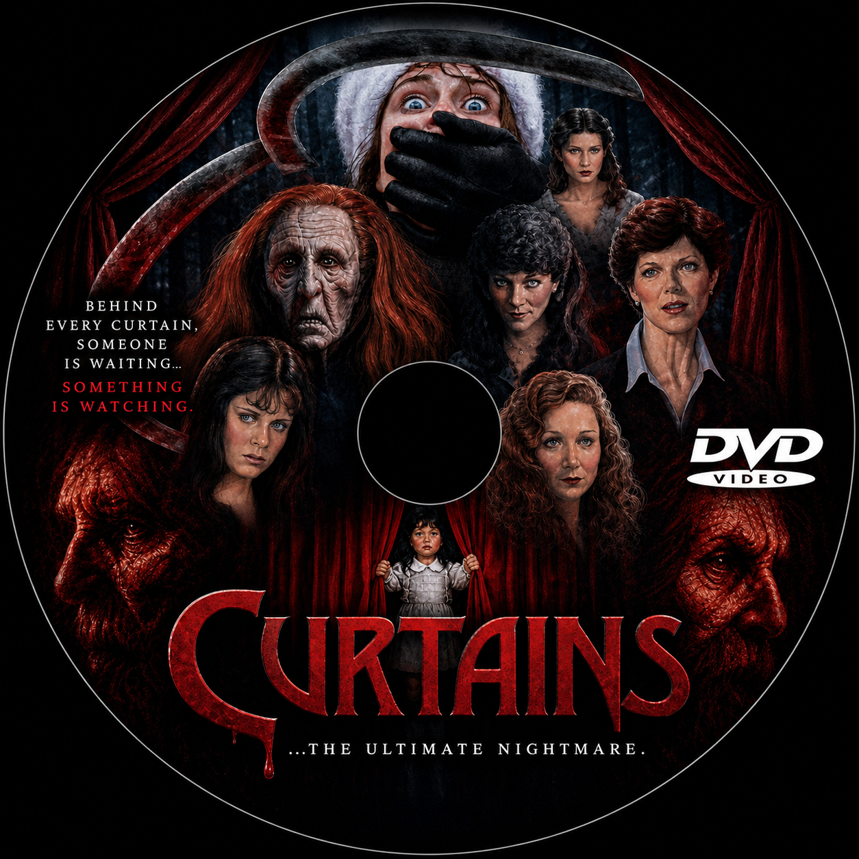 CURTAINS (1983) John Vernon, Samantha Eggar, DVD, Public Domain DVD NO CASE