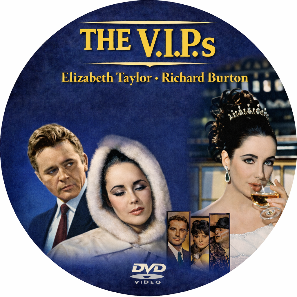 THE V.I.Ps (1963) Starring - Maggie Smith,Elsa Martinelli, Elizabeth Taylor, Richard Burton, Rod Taylor, Louis Jourdan - Public Domain DVD NO CASE