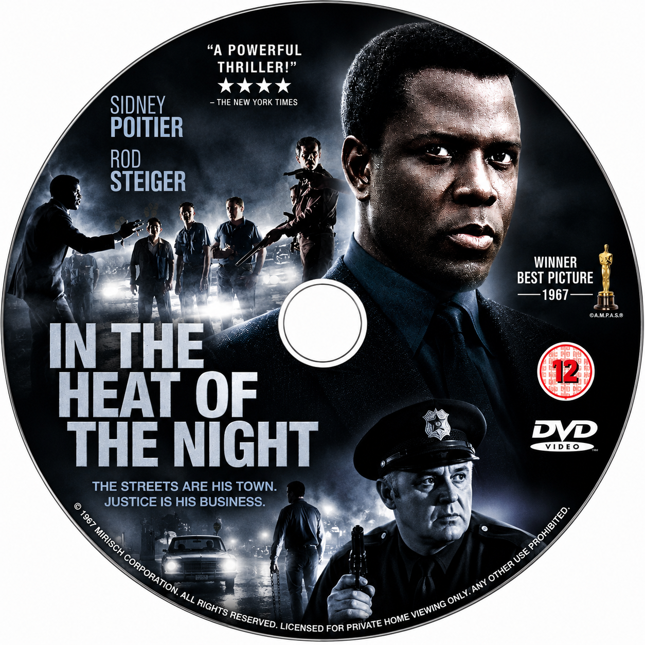 IN THE HEAT OF THE NIGHT (1967) Sidney Poitier, William Schallert, Rod Steiger, James Patterson, Warren Oates, Quentin Dean, Scott Wilson, Lee Grant - DVD ONLY NO CASE