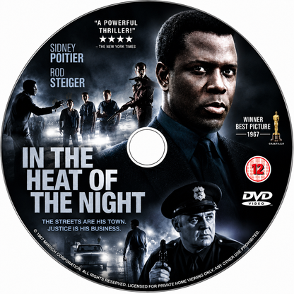 IN THE HEAT OF THE NIGHT (1967) Sidney Poitier, William Schallert, Rod Steiger, James Patterson, Warren Oates, Quentin Dean, Scott Wilson, Lee Grant - DVD ONLY NO CASE