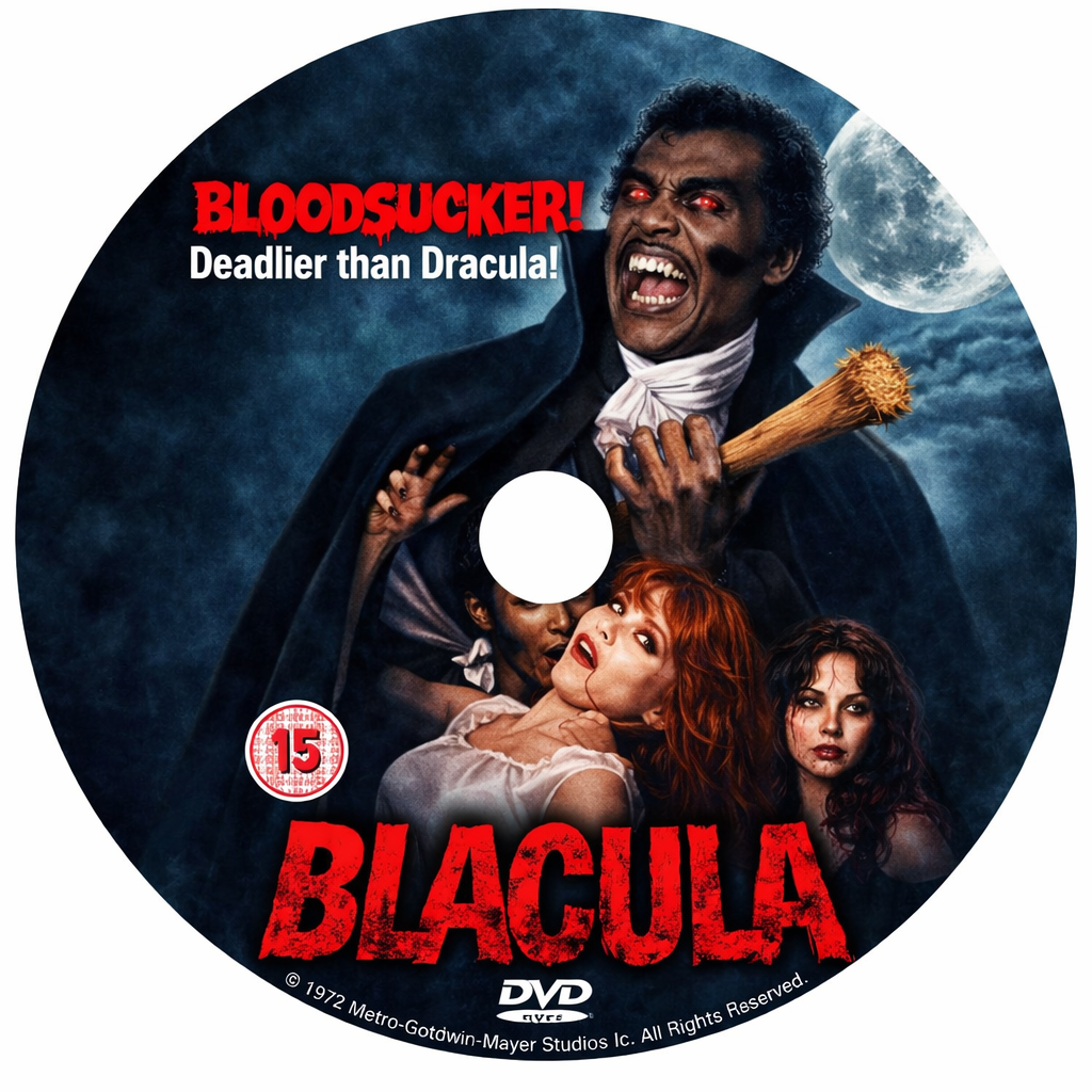 BLACULA (1972) William Marshall, Vonetta McGee, Denise Nicholas, Gordon Pinsent - Public Domain Movie DVD NO CASE
