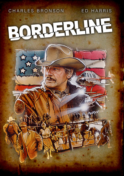 BORDERLINE (1980) Charles Bronson,Ed Harris - Public Domain DVD NO CASE RARE !