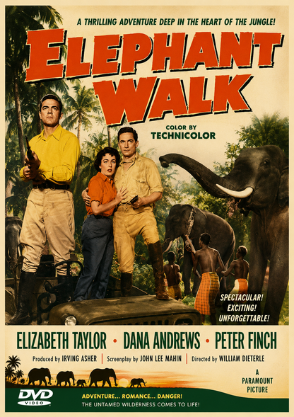 ELEPHANT WALK (1954) Elizabeth Taylor, Dana Andrews, Peter Finch, Abraham Sofaer - Public Domain Movie DVD NO CASE
