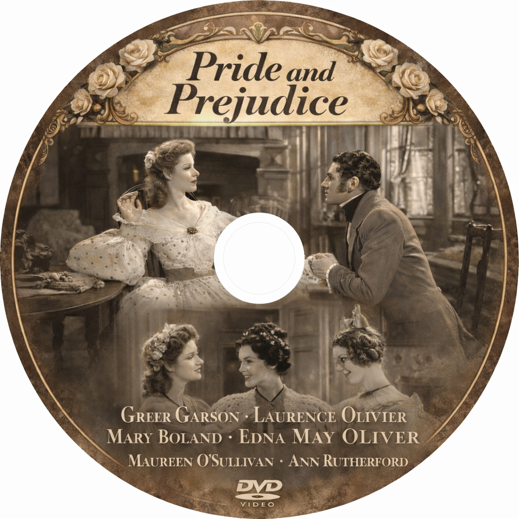 PRIDE & PREJUDICE (1940) Laurence Olivier - Public Domain DVD NO CASE
