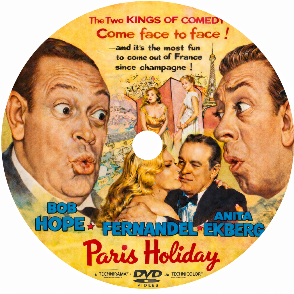 PARIS HOLIDAY (1958) Bob Hope ,Fernandel Anita Ekberg ,Martha Hyer - DVD Public Domain DVD NO CASE