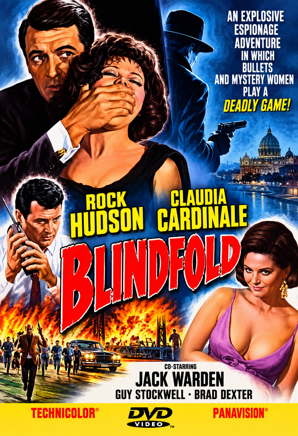 BLINDFOLD (1966) Rock Hudson, Claudia Cardinale, Jack Warden, Guy Stockwell, Brad Dexter, Anne Seymour and Alejandro Rey - PUBLIC DOMAIN DVD ONLY NO CASE