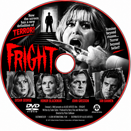 FRIGHT (1971) Starring - Susan George, Honor Blackman, Ian Bannen, John Gregson &amp; Dennis Waterman - DVD NO CASE