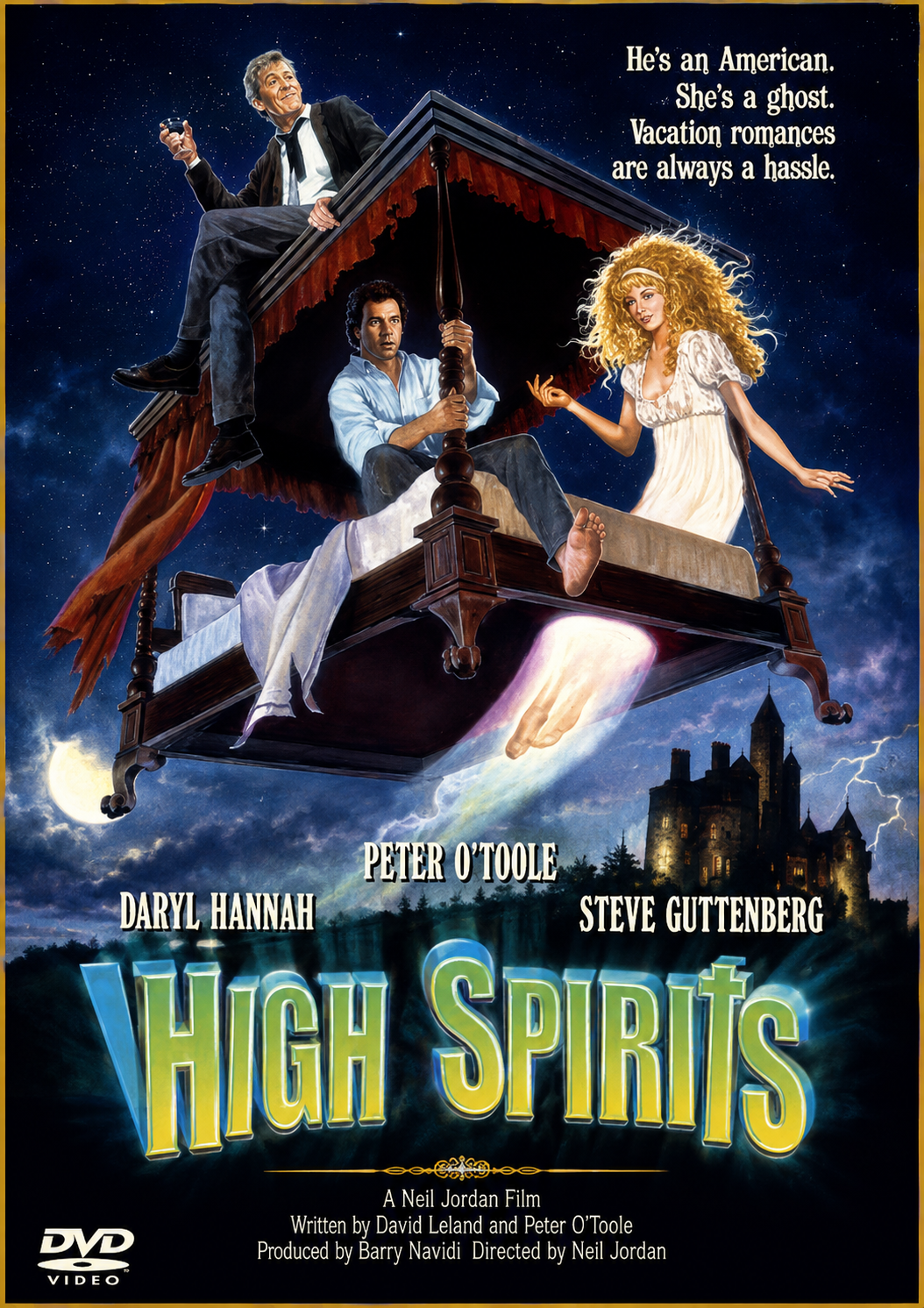 HIGH SPIRITS (1988) - Starring - Steve Guttenberg,Liam Neeson, Daryl Hannah - PUBLIC DOMAIN DVD ONLY NO CASE