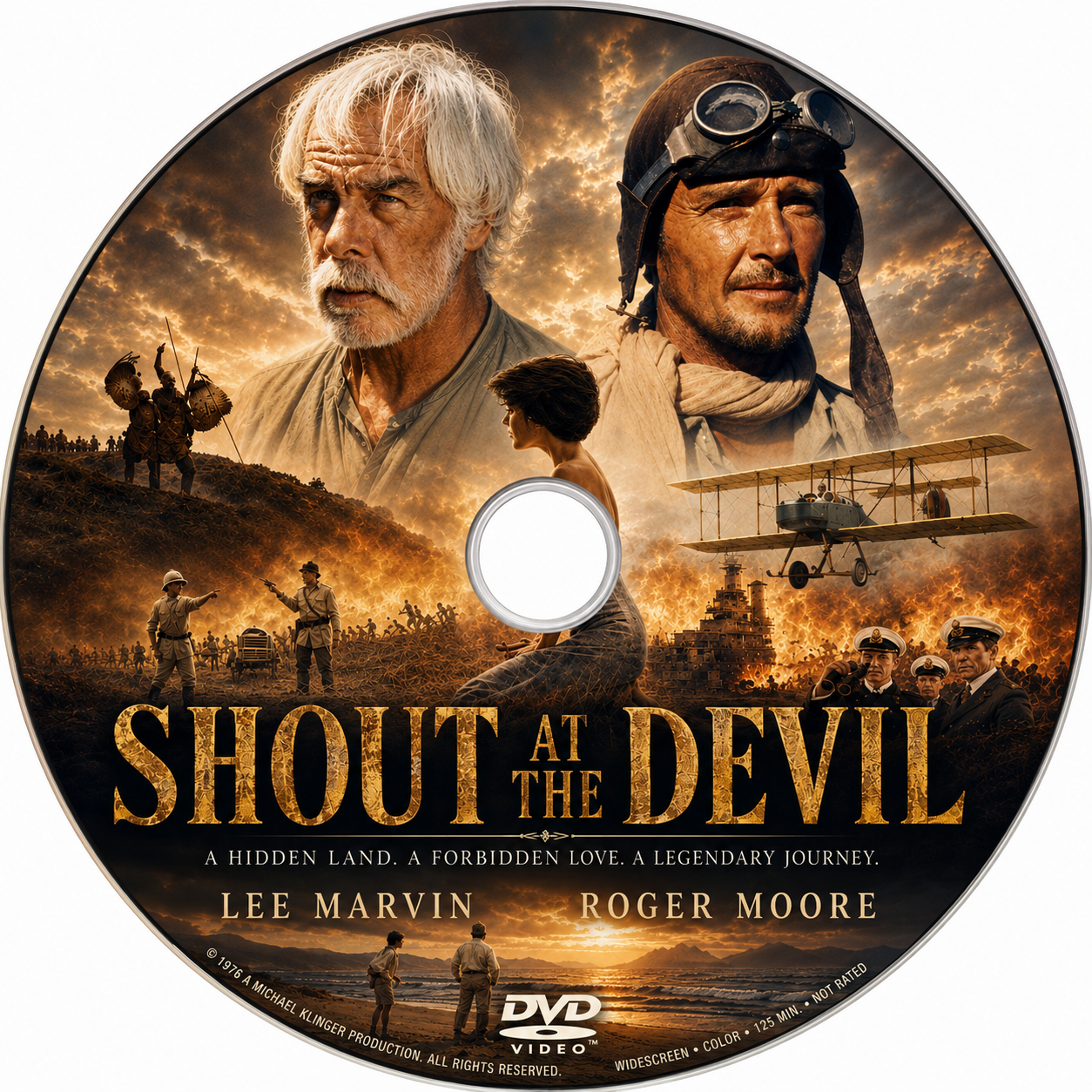 SHOUT AT THE DEVIL (1976) Lee Marvin, Roger Moore, Ian Holm - VERY RARE DELETED TITLE ! - DVD NO CASE