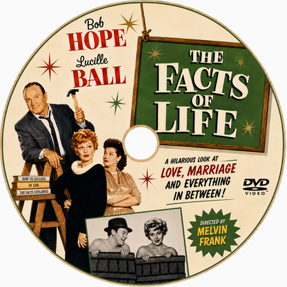 THE FACTS OF LIFE (1960) Bob Hope, Lucille Ball, Ruth Hussey, Louis Nye, Don DeFore, Philip Ober and Marianne Stewart - Public Domain Movie DVD NO CASE