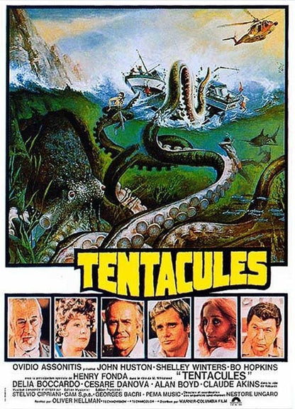 TENTACULES  (1977) (15) John Huston, Shelley Winters, Bo Hopkins, Cesare Danova, Delia Boccardo, and Henry Fonda - PUBLIC DOMAIN DVD ONLY NO CASE
