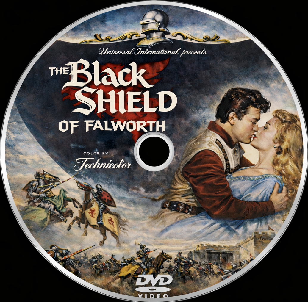THE BLACK SHIELD OF FALWORTH (1954) Tony Curtis ,Janet Leigh ,David Farrar ,Barbara Rush ,Herbert Marshal - Public Domain Movie DVD NO CASE