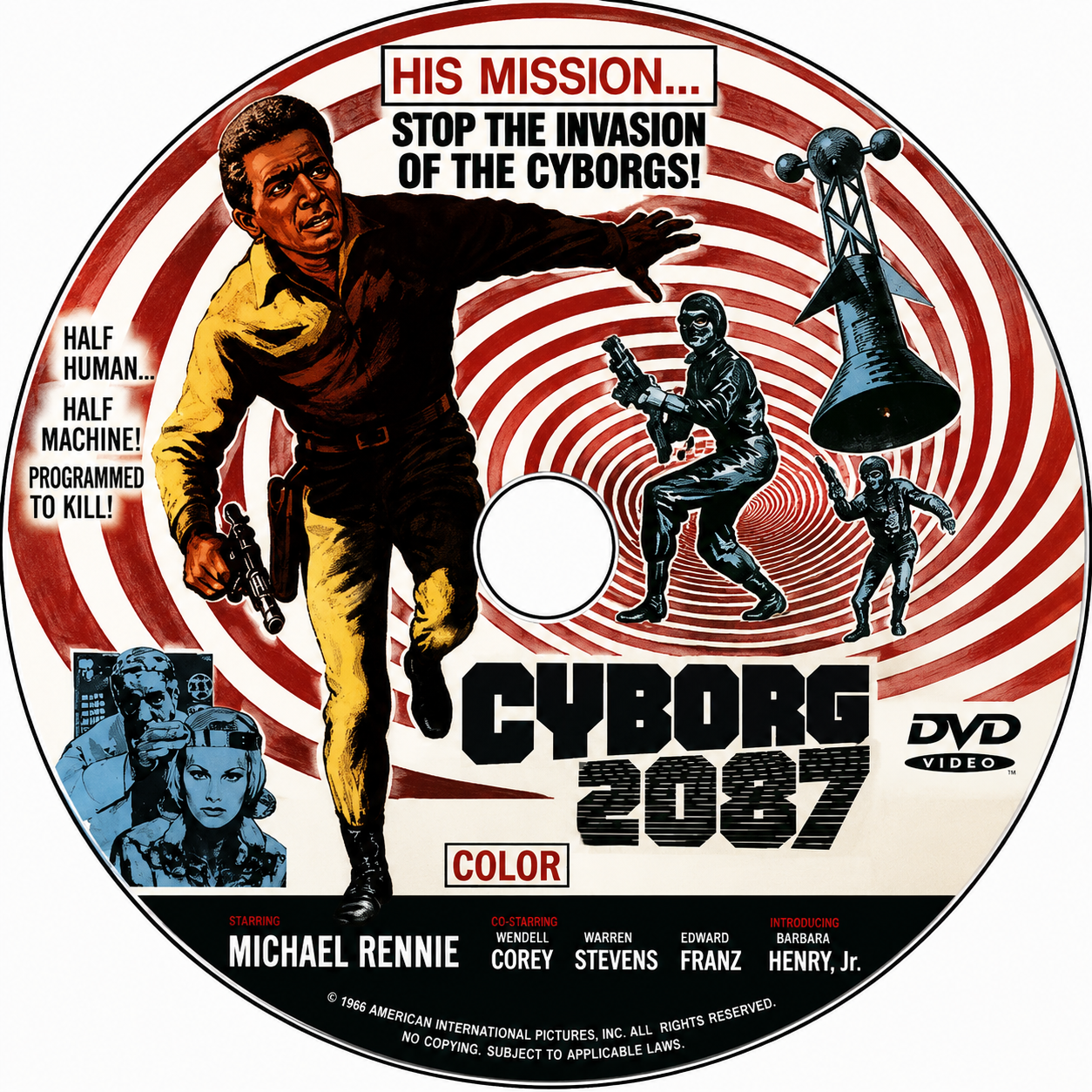 CYBORG 2087 (1966) Michael Rennie, Karen Steele, Wendell Corey, Warren Stevens - Public Domain DVD NO CASE