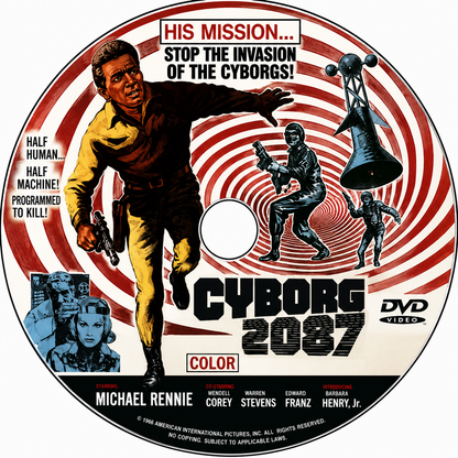 CYBORG 2087 (1966) Michael Rennie, Karen Steele, Wendell Corey, Warren Stevens - Public Domain DVD NO CASE