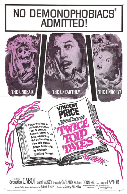 TWICE TOLD TALES (1963) Starring - Vincent Price,Sebastian Cabot - PUBLIC DOMAIN DVD ONLY NO CASE