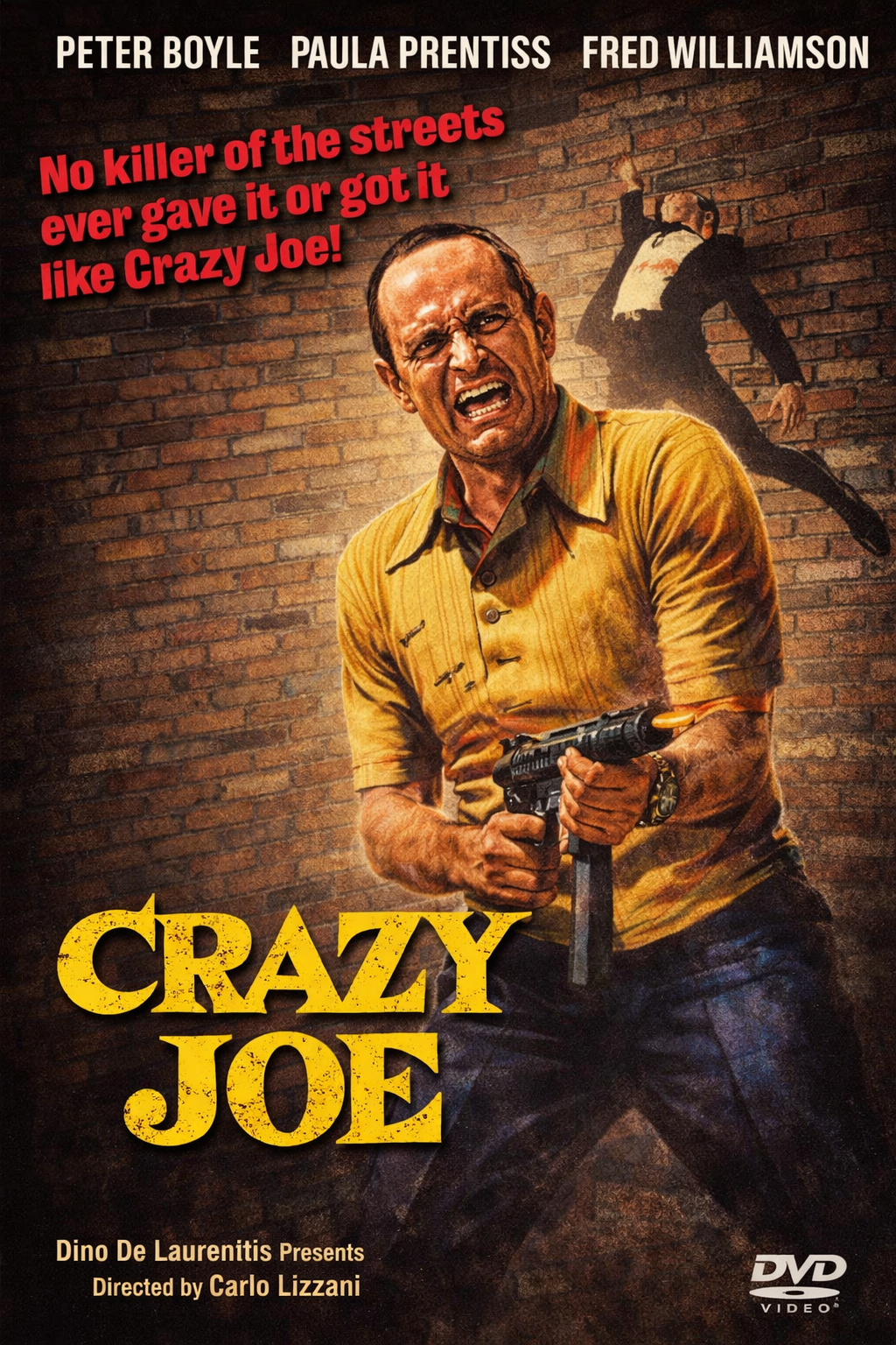 CRAZY JOE (1974)  Peter Boyle,Paula Prentiss,Fred Williamson - Public Domain DVD NO CASE