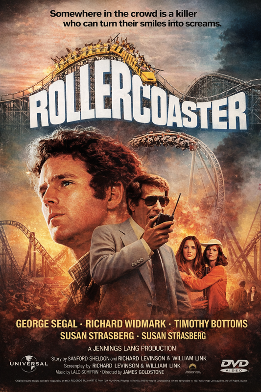 ROLLERCOASTER (1977) George Segal ,Richard Widmark ,Timothy Bottoms ,Harry Guardino ,Susan Strasberg ,Henry Fonda - Public Domain DVD NO CASE