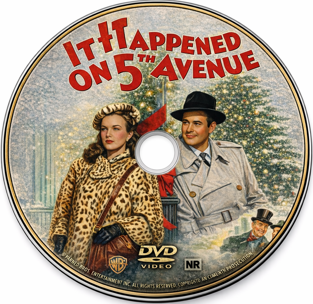 IT HAPPENED ON 5th AVENUE (1947) Don DeFore,Ann Harding,Charles Ruggles,Victor Moore,Gale Storm - PUBLIC DOMAIN DVD ONLY NO CASE