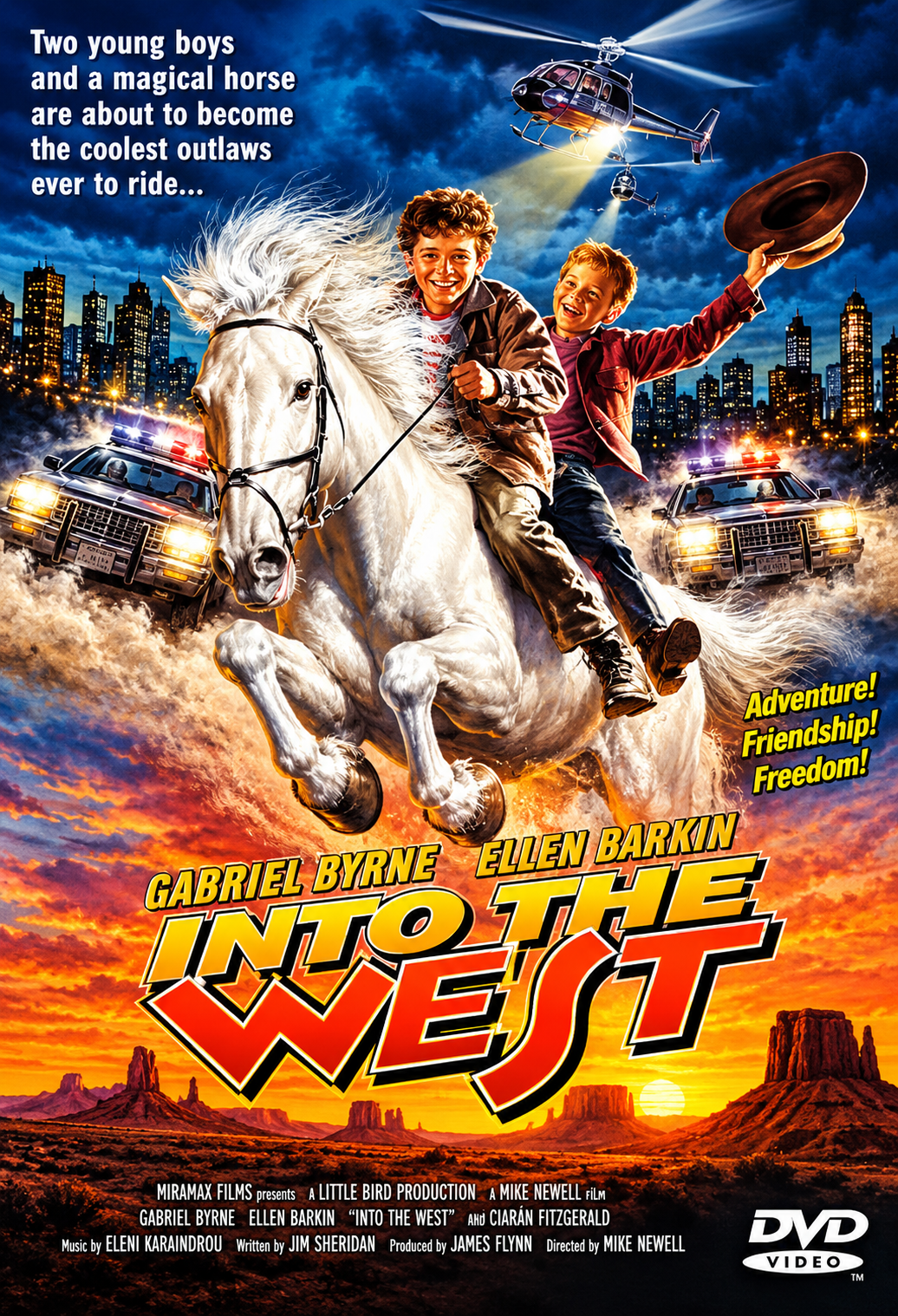 INTO THE WEST (1992) Doris Day, Richard Harris, Ray Walston, Jack Kruschen, Edward Mulhare, Lilia Skala and Michael J. Pollard - PUBLIC DOMAIN DVD ONLY NO CASE