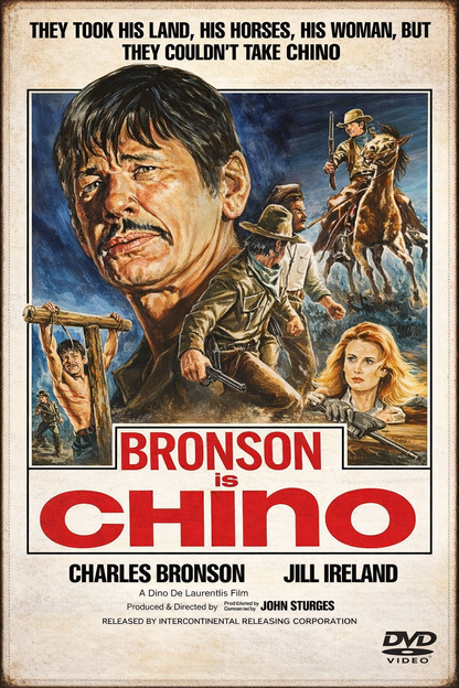 CHINO (1973) Charles Bronson,Jill Ireland - Public Domain DVD NO CASE RARE !