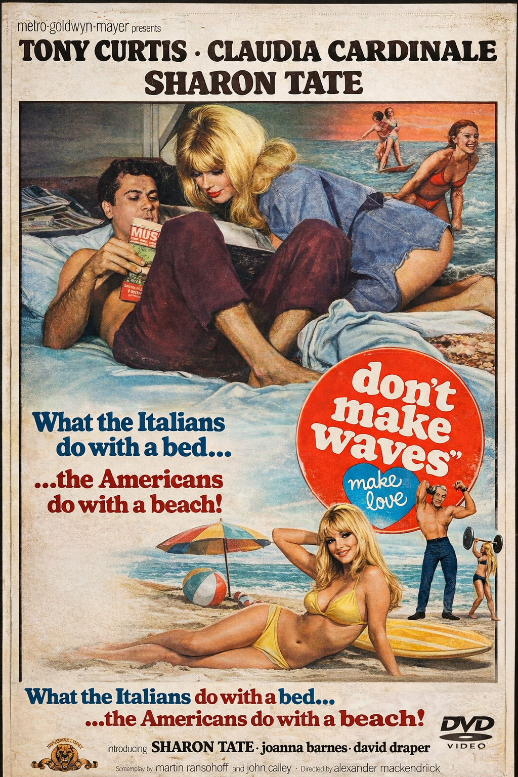DON'T MAKE WAVES (1967) Tony Curtis ,Claudia Cardinale ,Sharon Tate ,Robert Webber - DVD Public Domain DVD NO CASE