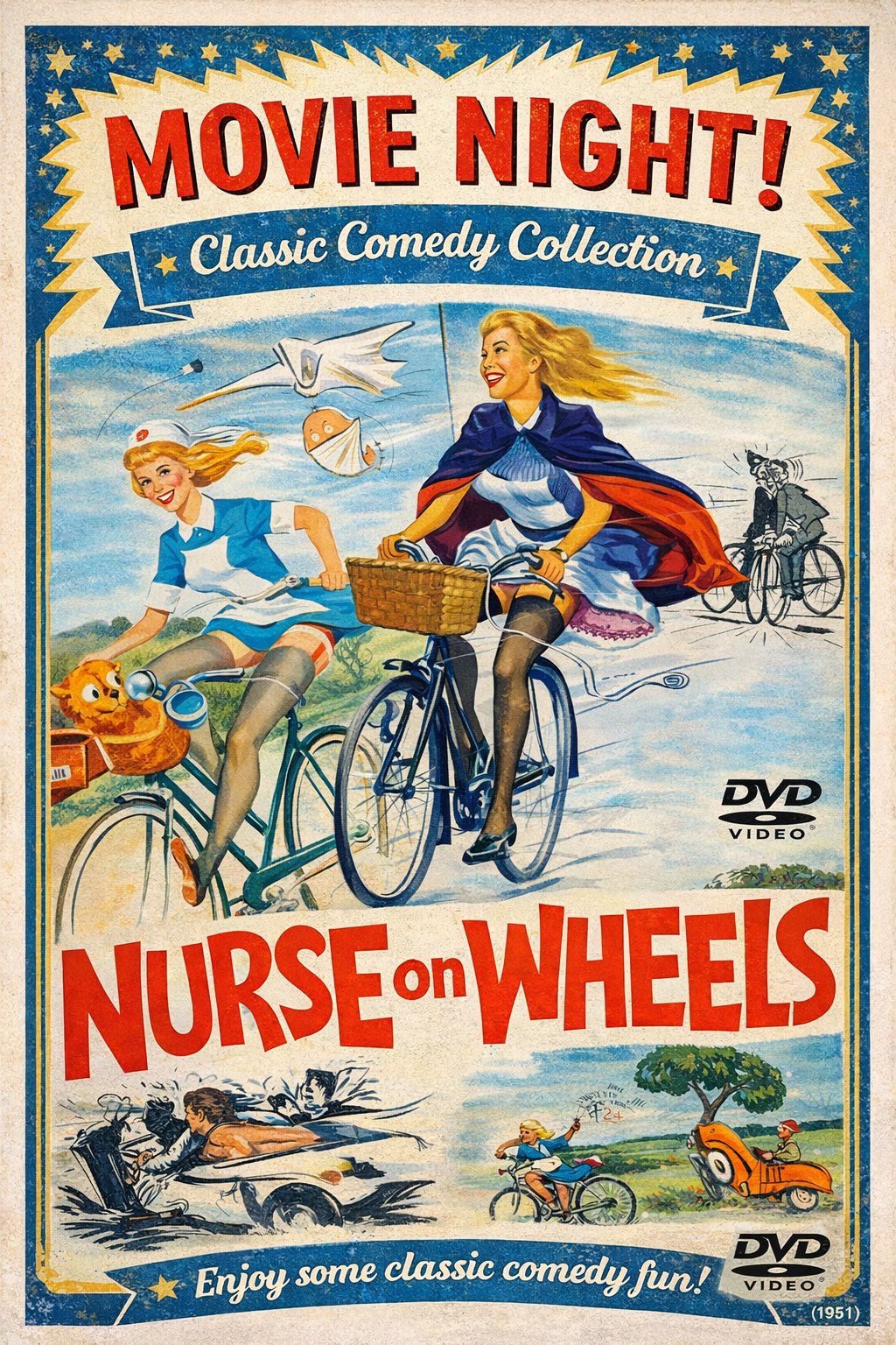 NURSE ON WHEELS (1963) Starring - Juliet Mills,Joan Sims - PUBLIC DOMAIN DVD ONLY NO CASE