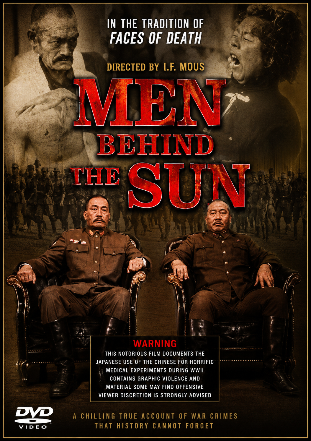 MEN BEHIND THE SUN (1988) (18) DUBBED - Gang Wang,Hsu Gou,Tie Long Jin,Zhao Hua Mei,Zhe Quan,Run Sheng Wang - Public Domain DVD NO CASE RARE !