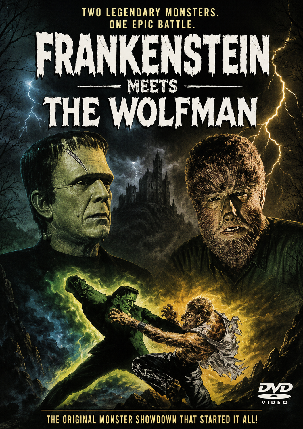 FRANKENSTEIN MEETS THE WOLFMAN (1943) Ilona Massey,Patric Knowles,Bela Lugosi,Lionel Atwill,Maria Ouspenskaya,Lon Chaney Jr. - Public Domain DVD NO CASE