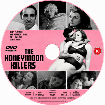 THE HONEYMOON KILLERS (1970) Shirley Stoler,Tony Lo Bianco,Marilyn Chris,Doris Roberts - Public Domain DVD NO CASE RARE !