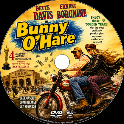 BUNNY O'HARE (1971) Starring - Bette Davis, Ernest Borgnine, Jack Cassidy, Joan Delaney, John Astin, Jay Robinson - Public Domain Movie DVD NO CASE