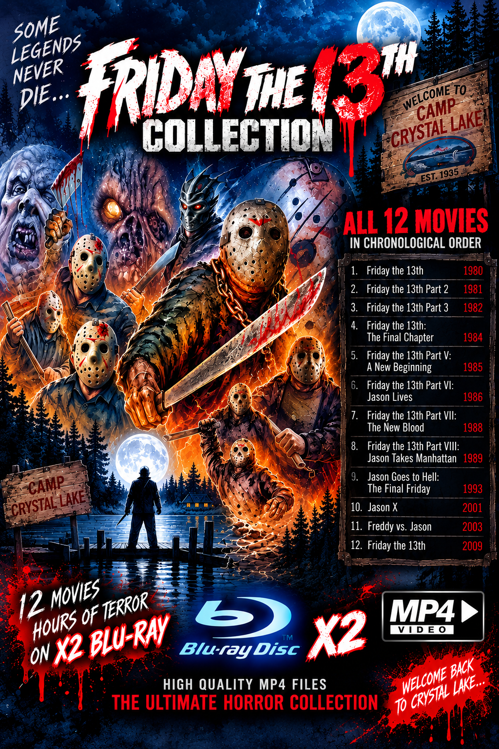 FRIDAY 13th - THE COMPLETE 12-MOVIE COLLECTION ON X2 BLU-RAY