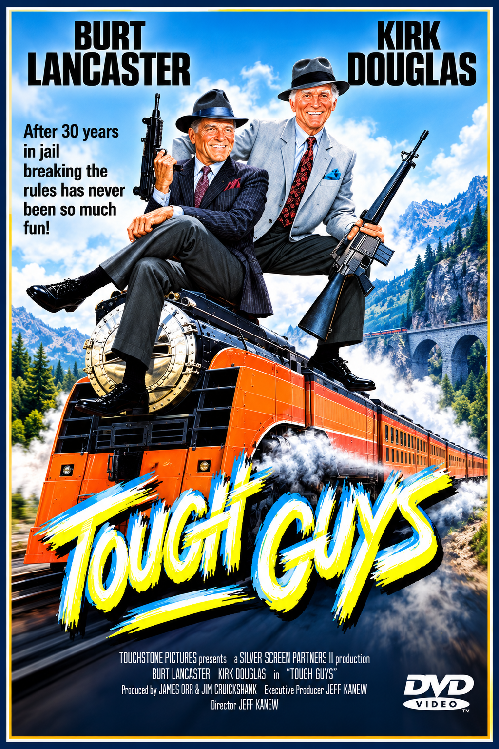 TOUGH GUYS (1986) - Starring - Burt Lancaster, Kirk Douglas - PUBLIC DOMAIN DVD ONLY NO CASE