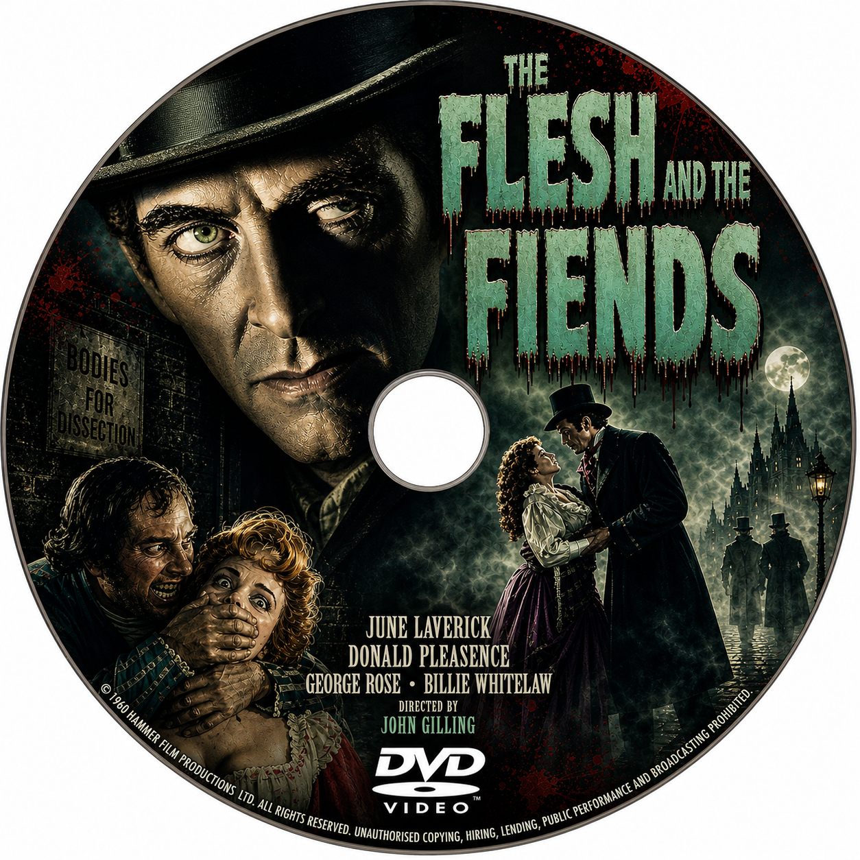THE FLESH AND THE FIEND (1960) Peter Cushing,June Laverick,Donald Pleasence,George Rose - PUBLIC DOMAIN DVD ONLY NO CASE