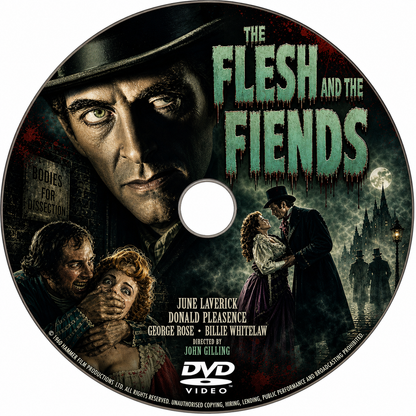 THE FLESH AND THE FIEND (1960) Peter Cushing,June Laverick,Donald Pleasence,George Rose - PUBLIC DOMAIN DVD ONLY NO CASE