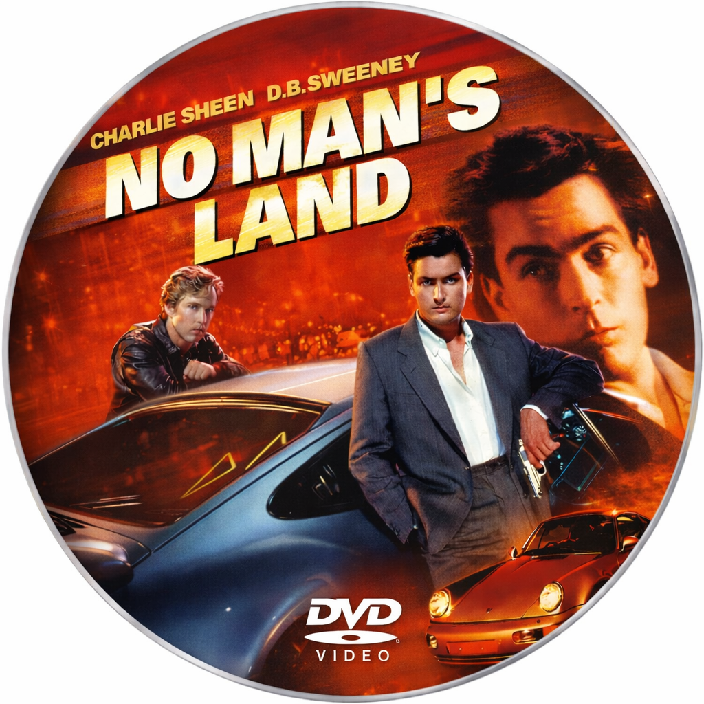 NO MAN'S LAND  (1987) Charlie Sheen, Randy Quaid, - Public Domain DVD NO CASE