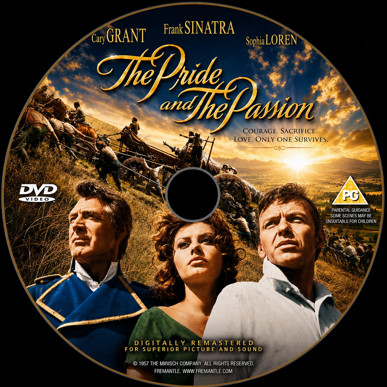 THE PRIDE AND THE PASSION (1957) Cary Grant,Frank Sinatra, Sophia Loren - VERY RARE DELETED TITLE ! - DVD NO CASE
