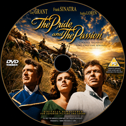 THE PRIDE AND THE PASSION (1957) Cary Grant,Frank Sinatra, Sophia Loren - VERY RARE DELETED TITLE ! - DVD NO CASE
