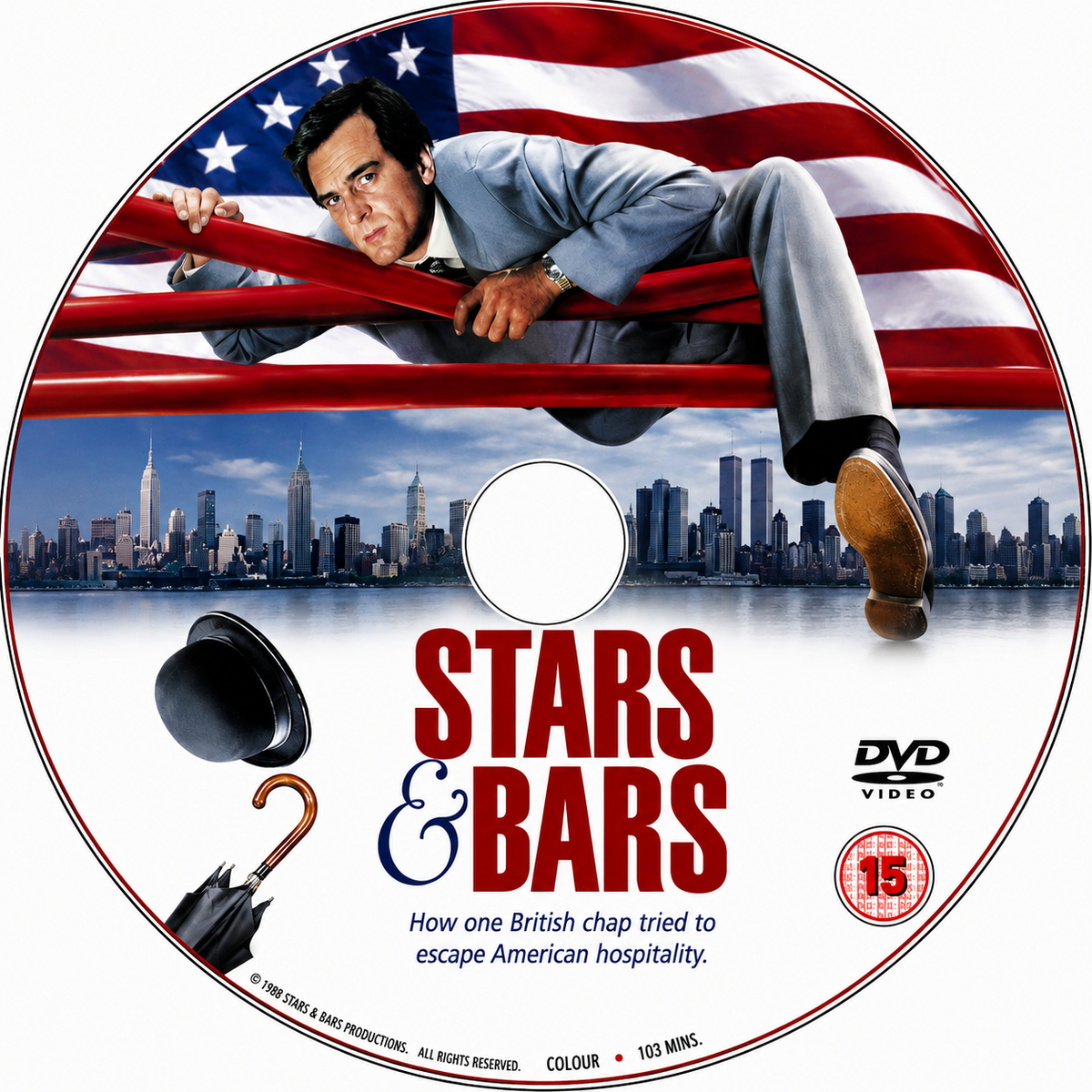 STARS AND BARS  (1988) Daniel Day-Lewis - Very rare Public Domain DVD NO CASE