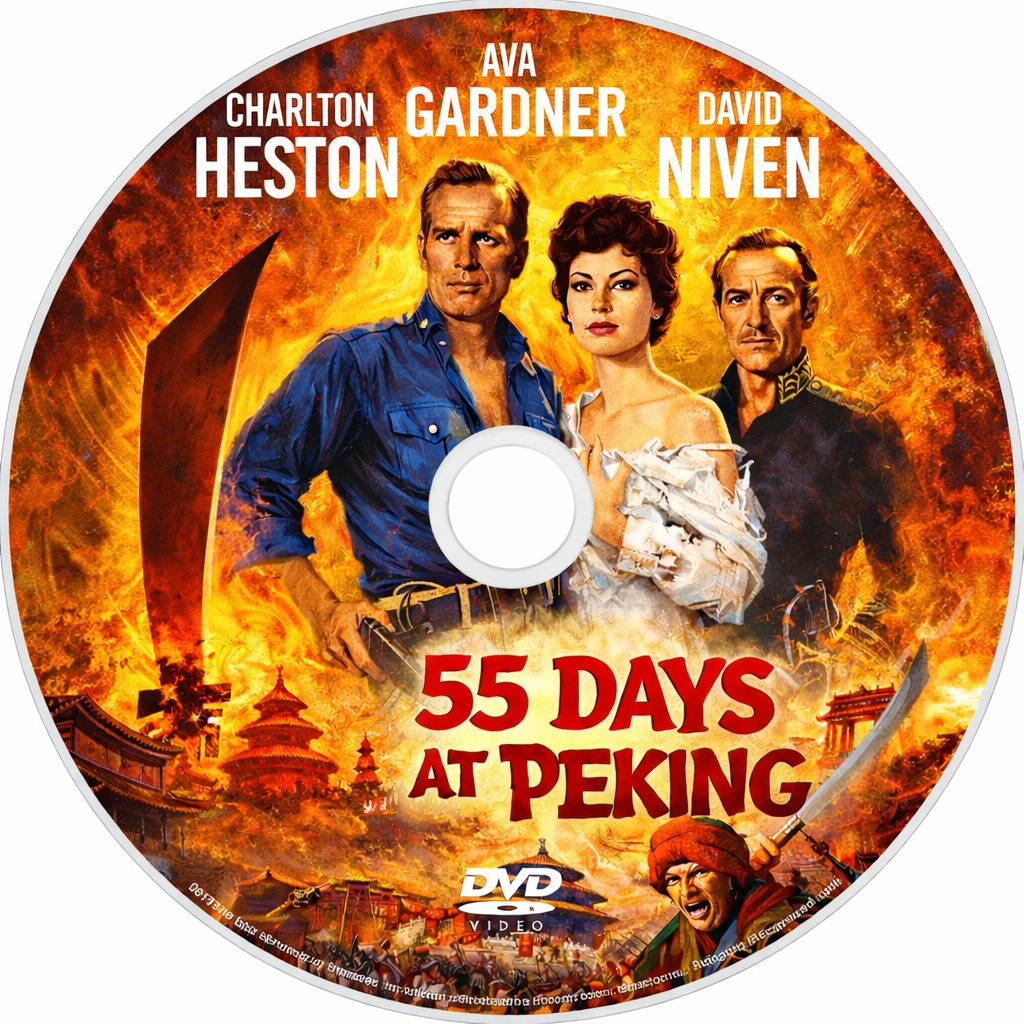 55 Days at Peking (1963) Charlton Heston, Public Domain DVD NO CASE
