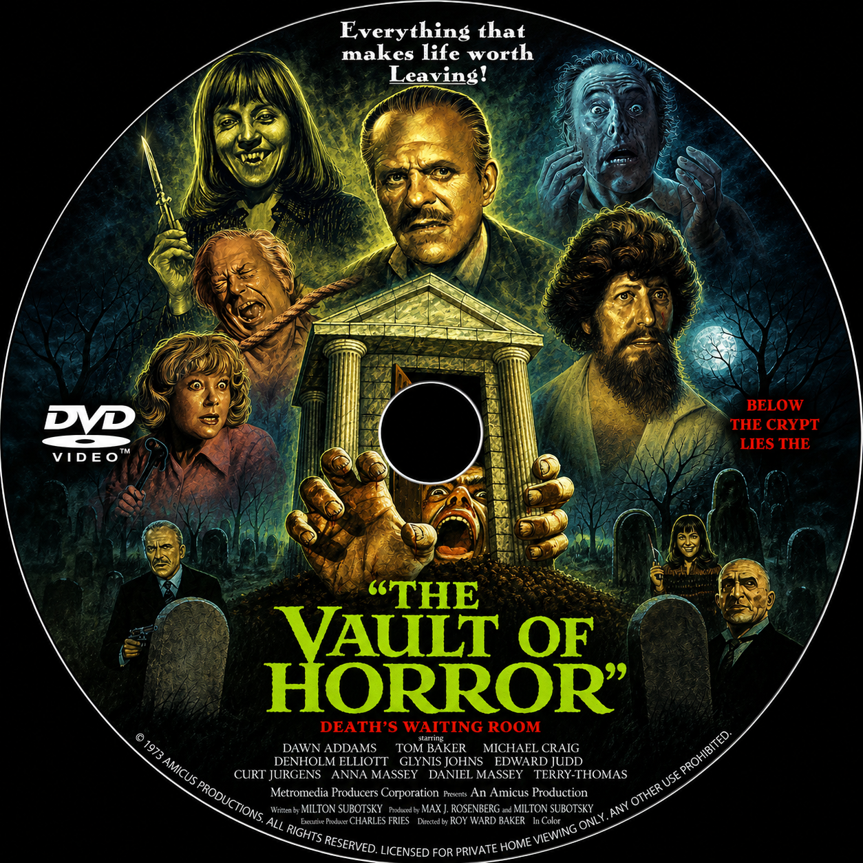 THE VAULT OF HORROR (1973) Dawn Addams, Tom Baker, Michael, Craig Denholm, Elliott Glynis ,Terry-Thomas - VERY RARE DELETED TITLE ! - DVD NO CASE