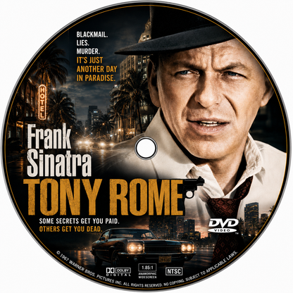 TONY ROME (1967) Frank Sinatra, Jill St. John, Richard Conte, Gena Rowlands  - VERY RARE DELETED TITLE ! - DVD NO CASE
